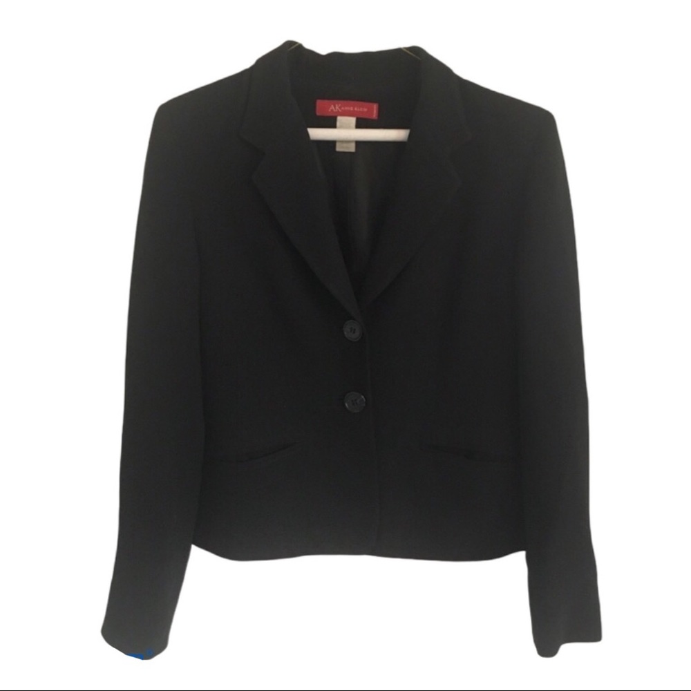 Anne Klein Petite Black Button Down Suit Blazer
